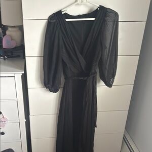 Elegant Black Wrap Dress